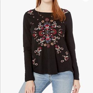 Lucky Brand Embroidered Long Sleeve Tee